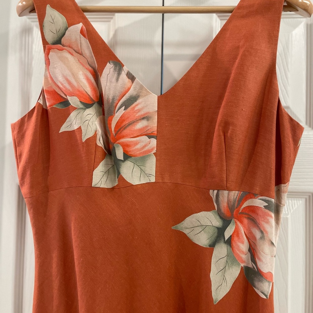 🌺Banana Republic Tropical Tangerine Floral Summer Dress🌸 - Picture 5 of 8